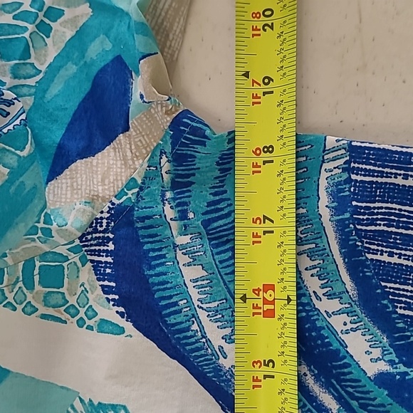 Chico's Blue Colorful Abstract Button Down Wrinkle Resistant Shirt size 0 Small - Picture 6 of 8